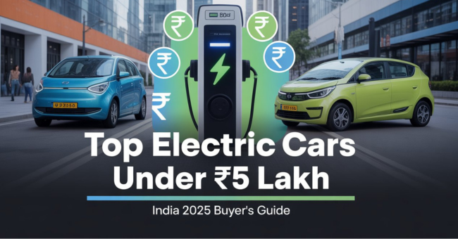 Top Electric Cars in India Under 5 Lakh (2025): Budget-Friendly EVs for Everyday Driving