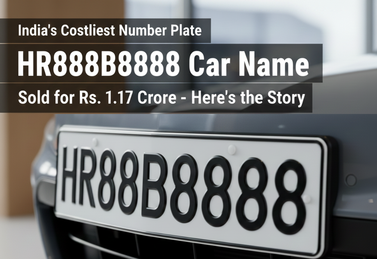 HR88B8888 Car Name: The Story Behind India’s Rs. 1.17 Crore Number Plate