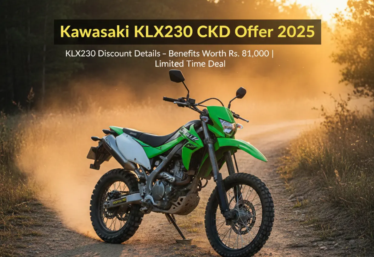 KLX230 Discount Details: Kawasaki KLX230 CKD Offer Brings Benefits Worth Rs. 81,000 for Indian Riders